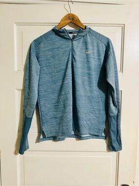 Nike Dri-FIT Quarter Zip Pullover Jacket Women’s Small Teal Heather
